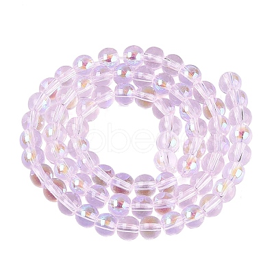Transparent Electroplate Glass Beads Strands EGLA-Q132-6MM-01A-12-1