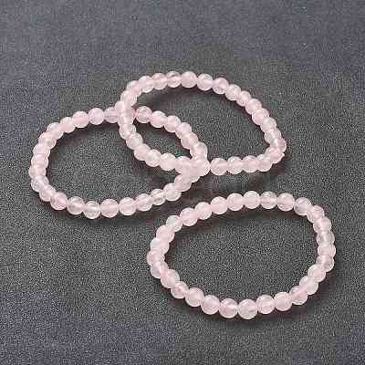 Natural Rose Quartz Beaded Stretch Bracelets BJEW-D446-B-11-1