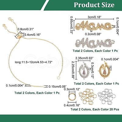 12Pcs 4 Colors Half Finished Rack Plating Brass Chain Bracelets KK-NB0002-71-1