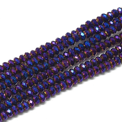 Electroplate Glass Beads Strands X-EGLA-Q112-C08-1