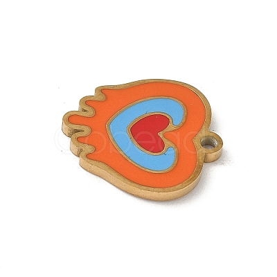 304 Stainless Steel Enamel Charms STAS-P388-19D-G-1