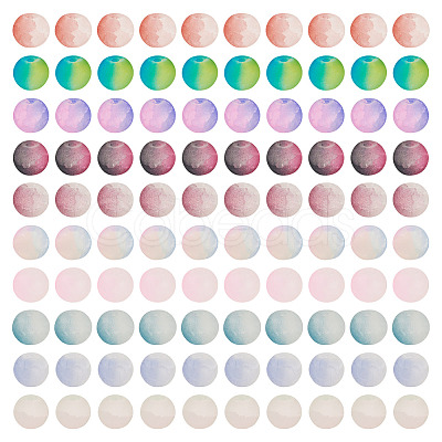 200Pcs 10 Colors Crackle Glass Beads Strands GLAA-TA0003-31C-1