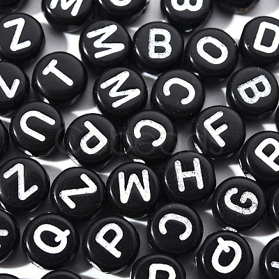 Craft Black Acrylic Beads SACR-YW0001-05-1