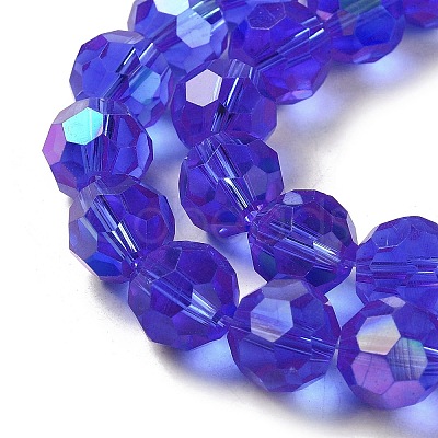 Electroplate Transparent Glass Beads Strands EGLA-A035-T10mm-L21-1