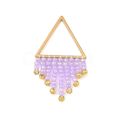 Glass Seed Beads Tassel Pendants PALLOY-MZ01455-01-1