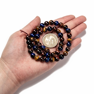 Natural Tiger Eye Beads Strands G-F173-14-8mm-1