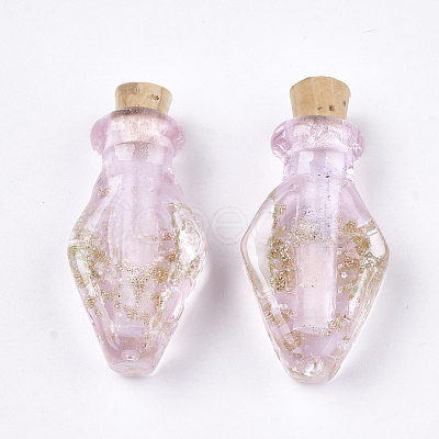 Luminous Handmade Gold Sand Lampwork Pendants LAMP-S177-03G-1