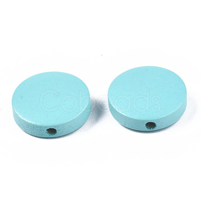 Painted Natural Poplar Wood Beads WOOD-S045-063A-07-1
