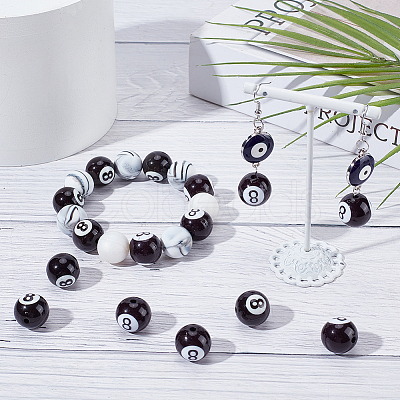 60pcs Opaque Acrylic Beads OACR-SP0001-12-1