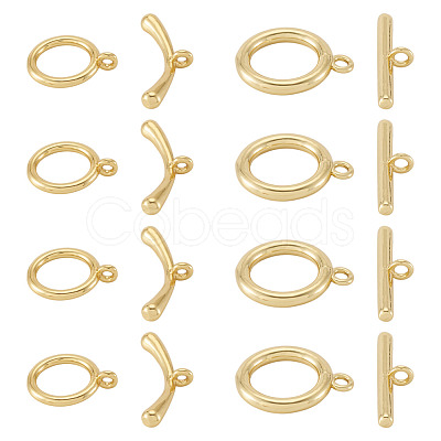 10Pcs 2 Styles Brass Toggle Clasps FIND-TA0008-44B-1