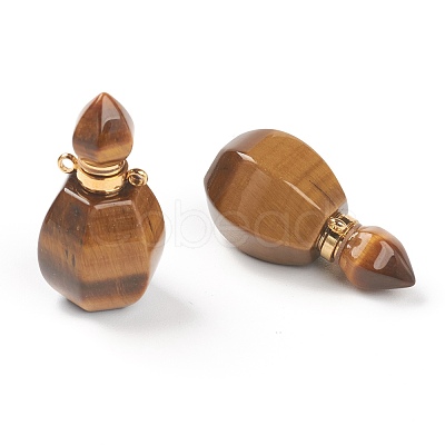 Faceted Natural Tiger Eye Pendants G-H252-B01-1