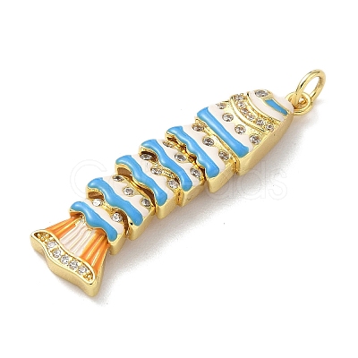 Brass Micro Pave Clear Cubic Zirconia Pendants KK-B155-19G-01-1
