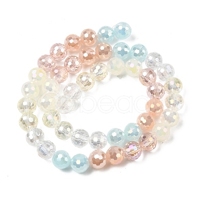 Electroplate Glass Beads Strands EGLA-D300-06-8mm-20-1