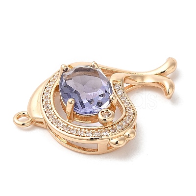 Brass with K9 Glass & Rhinestone Pendants KK-Q770-05G-1