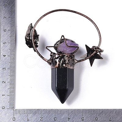 Natural Obsidian Faceted Pointed Bullet Big Pendants G-B073-01R-05-1