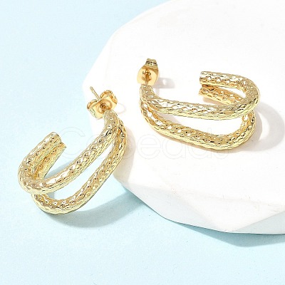 201 Stainless Steel Two-layer Stud Earrings EJEW-Z151-02G-1