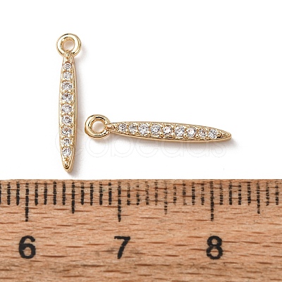Brass Micro Pave Clear Cubic Zirconia Pendants KK-C253-08G-1