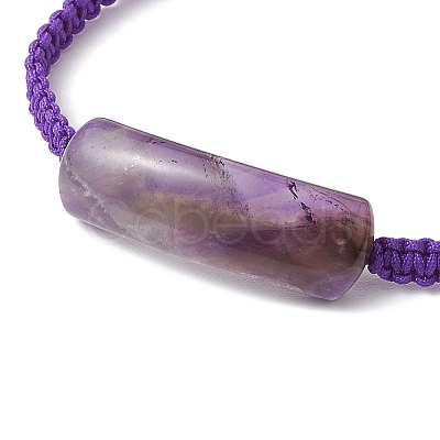 Adjustable Tube Natural Gemstone Braided Bracelets for Women BJEW-JB11006-02-1