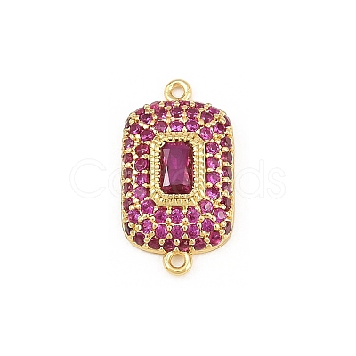 Brass Micro Pave Cubic Zirconia Connector Charms CU-CBAAB9C-01G-03-1