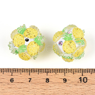 Fruit Round Resin Beads RESI-T059-03N-1
