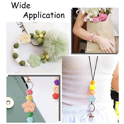 22Pcs 11 Colors Flower Food Grade Eco-Friendly Silicone Focal Beads SIL-CJ0002-56-1