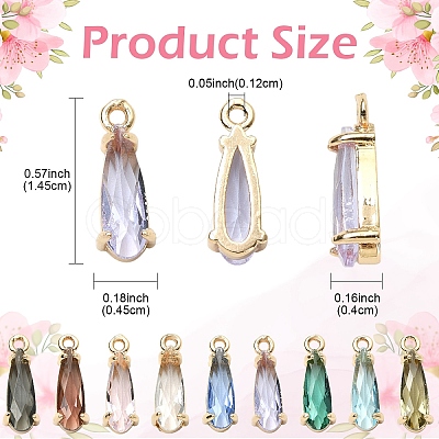 20Pcs Faceted Glass Pendants GLAA-YW0005-01-1
