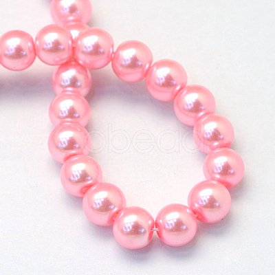 Baking Paint Pearlized Glass Pearl Round Bead Strands X-HY-Q003-6mm-53-1