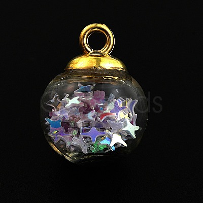 Transparent Glass Globe Pendants FIND-WH0146-35A-1