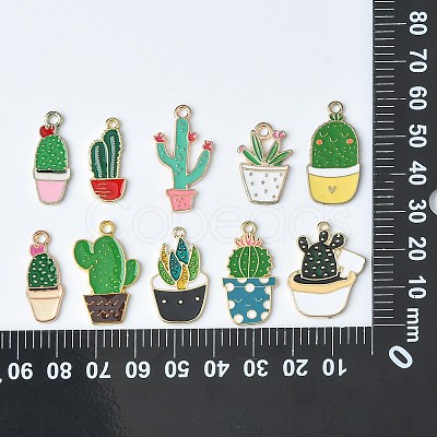 30Pcs 10 Styles Alloy Pendants ENAM-CJ0003-01-1