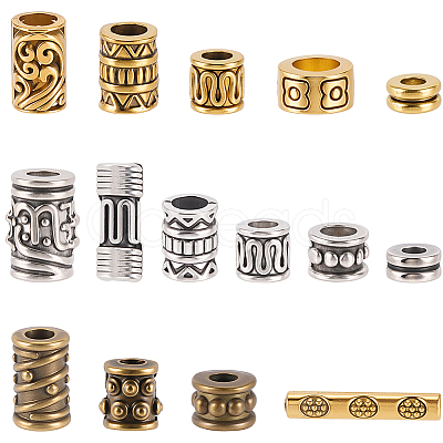 150Pcs 15 Styles Tibetan Style Zinc Alloy Beads FIND-SC0019-97-1