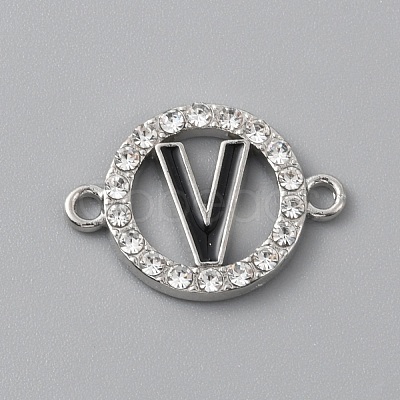 Zinc Alloy Crystal Rhinestone Connector Charms ALRI-WH0005-17V-P-1