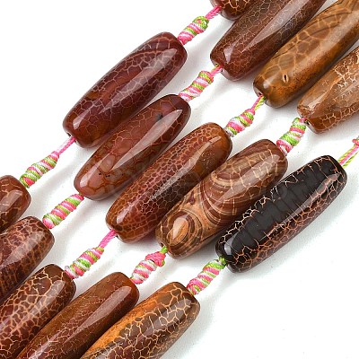 Natural Fire Crackle Agate Beads Strands G-P605-E01-01A-1