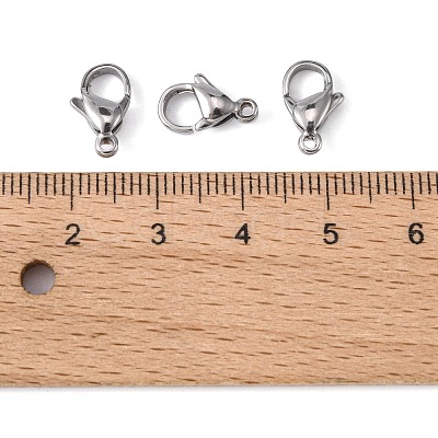 Tarnish Resistant 304 Stainless Steel Lobster Claw Clasps Hand Polished STAS-M262-01-12mm-1