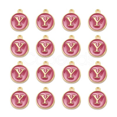 Golden Plated Alloy Enamel Charms X-ENAM-S118-08Y-1