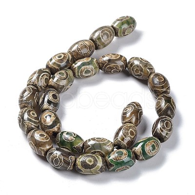 Tibetan Style dZi Beads Strands TDZI-E005-01E-1