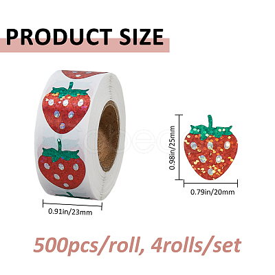 4Rolls Coated Paper Self-adhesive Stickers Roll STIC-FH0001-27B-1