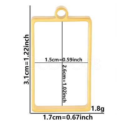Stainless Steel Open Back Bezel Pendants PW-WGB5BE7-26-1
