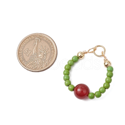 5Pcs 5 Colors Natural Carnelian(Dyd & Heated) and Dyed Synthetic Turquoise Pendants PALLOY-JF03191-1