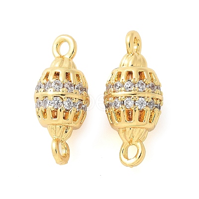 Brass Micro Pave Cubic Zirconia Connector Charms KK-U056-25G-1