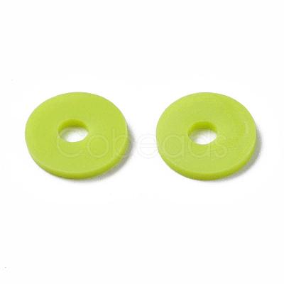 Flat Round Handmade Polymer Clay Beads CLAY-R067-10mm-10-1