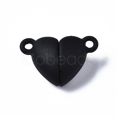 Spray Painted Alloy Magnetic Clasps with Loops PALLOY-T080-19A-01-NR-1