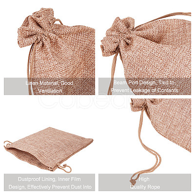 Burlap (Polyester) Packing Pouches Drawstring Bags ABAG-BC0001-07B-18x13-1