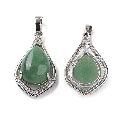 Natural Green Aventurine Pendants G-H283-04P-21-1