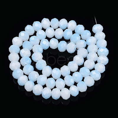Two-Tone Imitation Jade Glass Beads Strands LS-GLAA-T033-01C-06-1