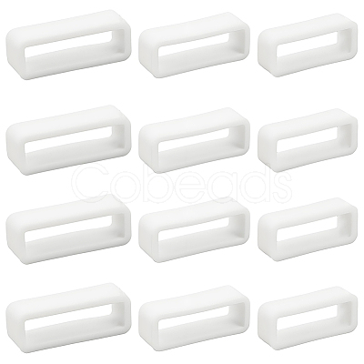 30Pcs 3 Styles Rectangle Silicone Retainer Buckle Holder Watchbands Retaining Hoop Replacement Watch Strap Clasp FIND-CN0002-39B-1