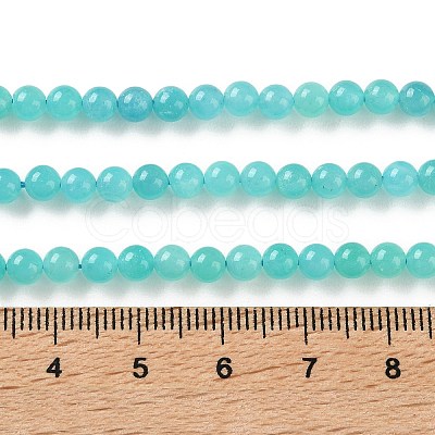Natural Amazonite Round Bead Strands G-N0081-4mm-17-02-1