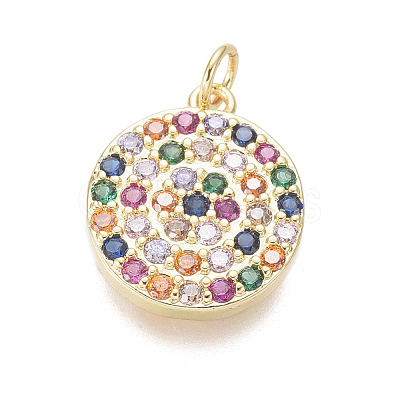 Brass Micro Pave Cubic Zirconia Charms X-ZIRC-I032-55G-1