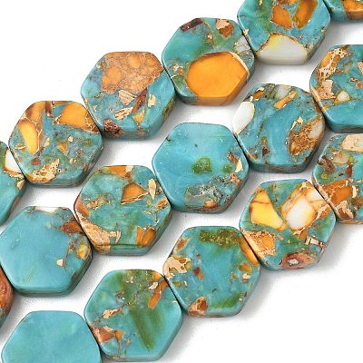 Dyed Synthetic Imperial Jasper Beads Strands G-D337-14mm-A02-1