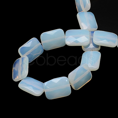 Faceted Rectangle Opalite Beads Strands G-R304-02-1