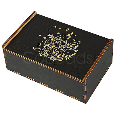 Rectangle Engraved Plywood Wooden Tarot Storage Boxes with Sliding Lid CON-WH20008-10D-1